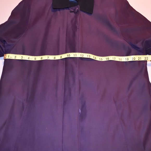 London Fog Womens Plum Coat Zippered Liner Size S Regular Raincoat Jacket Purple - Picture 6 of 13
